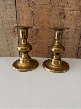 Vintage Brass Candlestick Pair